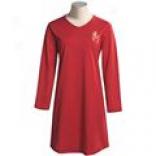 Calida Narnia Stripe Nightshirt - Interlock Cotton, Long Sleeve (for Women)