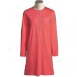 Calida Villa Maunz Heavy Interlock Henley Nightshirt - Cotton, Long Sleeve (for Women)