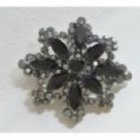Cara Accessories Multi Crystal Crest Brooch Pin