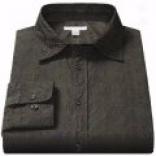 Association Flocked Herringbone Sport Shirt  -Long Sleeve (for Men)