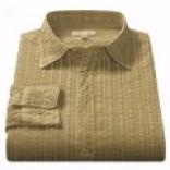 Community Flocked Stripe Sport Shirt - Pigment-dyed, Long Sleee (for Men)