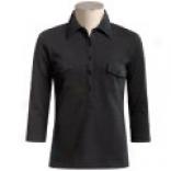 Cotton-wool Pique Polo Shirt - ?? Sleeve (for Women)