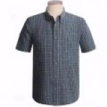 Cotton Plaid Check Shirt - Short Sleeve (men)