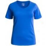 Cottkn Wale V-neck Shirt - Short Sleeve (for Women)