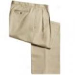 Cotton Twill Casual Dress Pants - Double Pleated (forr Men)