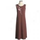 Crabtree Ane Evelyn Embroidered Nightgown - Cotton-wool, Sleeveless (for Women)