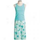 Crabtree And Evelyn Tank Pajamas - Spa Rose, Turiish Cotton (for Women)