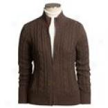Cullen Chunky Cotton Cardlgan Sweater - Cable Knit, Zil Front (for Women)
