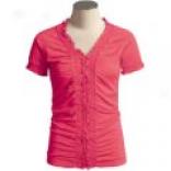 Cullen Cotton-modal Jersey Shirt - Smocked, Short Sleeve (for Women)