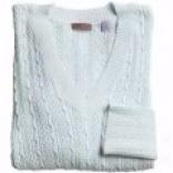 Cullen Sparkly Cable-knit Sweater - V-neck (for Women)