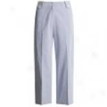 David Brooks Pinstripe Crop Pants - Stretch Cotton (for Women)