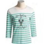 David Brokks Striped Graphic Shirt - Pima Cotton, ?? Slleeve (for Women)