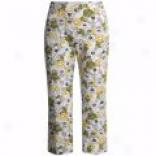 David Brooks Sunflower Print Crop Pants - Cotton (for Women)