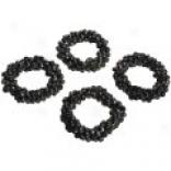 Dii Black Bead Napkin Rings - Set Of Four