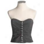 Donna Ricco Collection Bustier Stretch Taffeta Bustier With Fwceted Jet Trim (for Women)