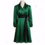 Donna Ricco New York Wrap Dress - Silk Charmeuse, Long Sleeve (for Women)