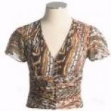 Donna Ricco Silk Georgette Shirf - Short Sleeve (for Women)