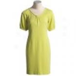 Ellen Tracy Ponte Knit Chemise Dress - Short Sleeve (forr Women)
