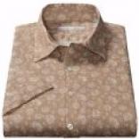 Equilibrio Linen Floral Print Shirt - Short Sleeve (for Men)