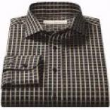 Equilibrio Windowpane Cotton Sport Shirt - Long Sleeve (for Men)