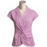 Eye Cotton-rich Twist Shirt - Short Sleeve (for Women)