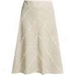 Eye Cloth of flax Blend Skirt With Lace Trim (for Women)