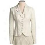 Eye Linen Jacket With Lace Collar (for Women)