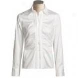 Eye Ruffled Front Shirt - Stretch Cotton, Long Sleeve (for Women)