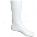 Falke Classic Ribbed Socks - 100% Sea Island Cotton, Solid Color (for Men)