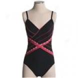 Fantasizer Striped Cross-over Swimsuit - One-piece (for Women)