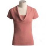 Fever Cotton-modal Shirt - Cowl Neck, Short Sleeve (for Women)