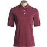 Fine Cotton Polo Shirt - Short Sleeve (for Women)