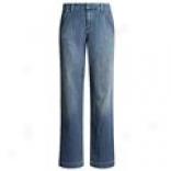 Five-pocket Washed Denim Jeans (for Women)