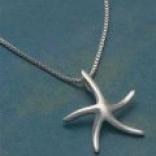 Gemstar Starfish Necklace - Steriing Silver