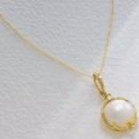 Gemstar White Mabe Pearl Pendant Necklace - 14k Gold (for Women)