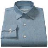 Hickey Freeman Melange Cotton Sport Shirt - Long Sleeve (for Men)