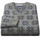 Hickey Freeman Snowflake Pullover Sweater - Merino Lambswool (or Men)