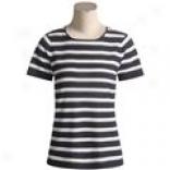 Joan Vass Striped Knit Shirt - Rayon-ridh, Shpry Sleeve (for Women)