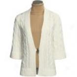 Joan Vass Wool Cashmere Cardigan Sweater - Short Sleeve (for Womenn)