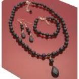 Juilliet Black Agate Jewelry Set