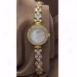 Jules Jurgensen Cubic Zirconia Watch With Mother-of-pearl Dial (for Women)
