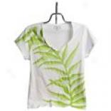 Kial Cotton Palm Leaf T-shirt - Short Sleeve (for Women)
