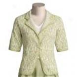 Kial Ikat Knit Blazer - Cot5on-rich, Short Sleeve (for Women)