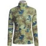 Kinross Cqshmere Floral Calico Sweater - Funnel Neck (for Women)