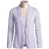 Kinross Silk-cashmere Cardigan Sweater With Twist Trim (for Women)