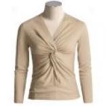 Lafayette 148 New York Wool Jersey Shirt - Twist Front, Long Sleeve (for Women)