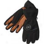 Manzella Essex Fleece Gloves - Windproof, Leather Palm (for Men)