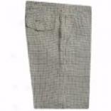 Martin Gordon Linen Check Shorts - Flat Front (for Men)