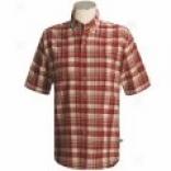 Moose Creek Seersucker Plaid Shirt - Short Sleeve  (Toward Men)