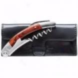 Mulholland Brothers Stainlesss Steel Corkscrew With Leather Case